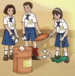 ilustrasi sekolah sehat, lingkungan bersih-dokpri