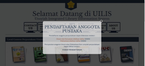 Portal Aplikasi UILIS (sumber : http://uilis.unsyiah.ac.id/)