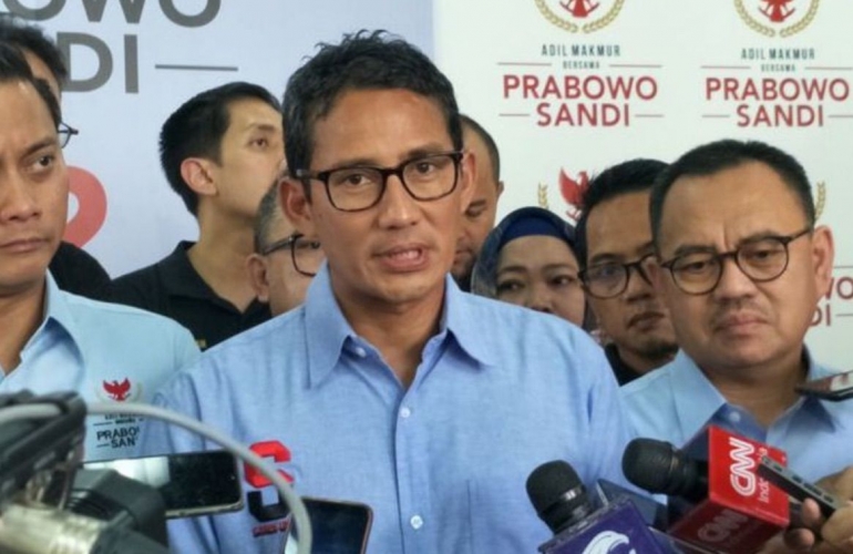 Calon wakil presiden nomor urut 02 Sandiaga Uno di media center pasangan Prabowo-Sandiaga, Jalan Sriwijaya, Jakarta Selatan, Rabu (27/2/2019). (Kompas.com/Kristian Erdianto)