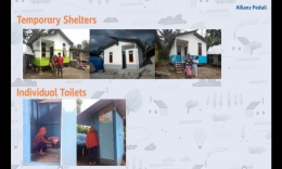 Huntara dan Toilet Individual yang dibangun (Sumber:Allianz Peduli)