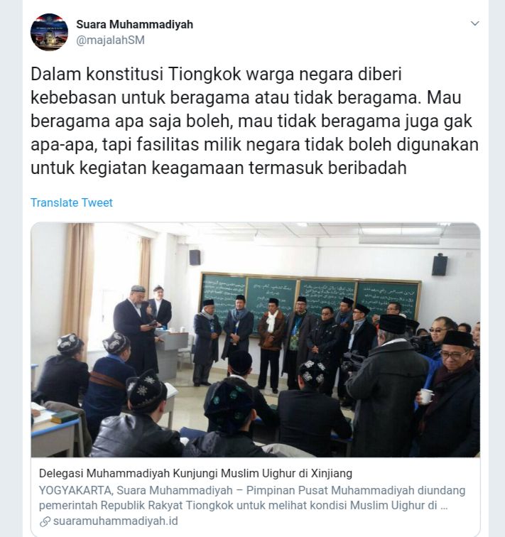 Gambar berasal dari capture twitter Suara Muhammadiyah. 