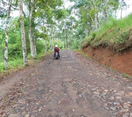 Kondisi jalan di Dusun Neglasari. Sumber Foto : Maghfira Annur