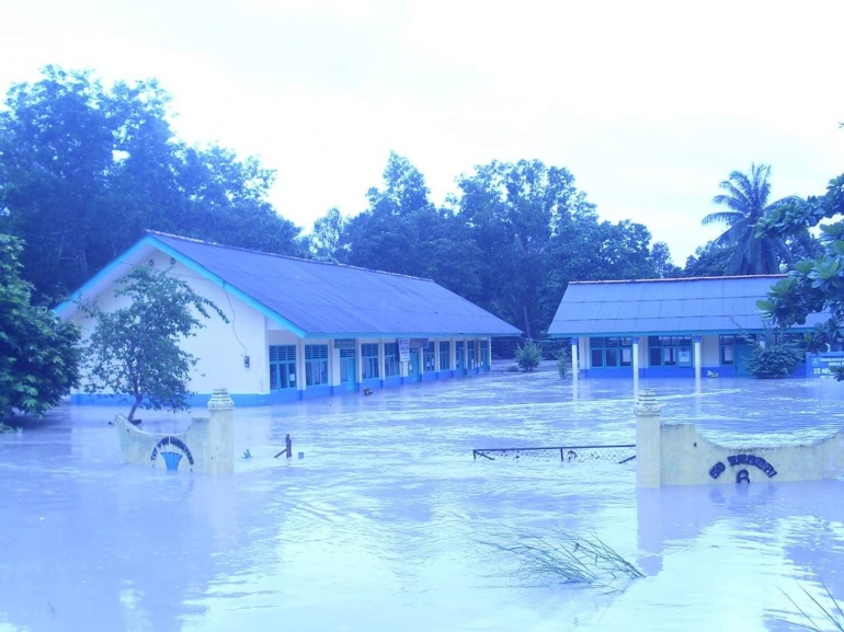 SD Negeri di Deniang, Riau Silip tergenang banjir (dokpri)