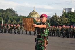 Laporan kesiapan pelaksanaan latihan oleh Perwira Pelaksana Latihan Letkol Mar Yuyun Susanto (Dokpri)