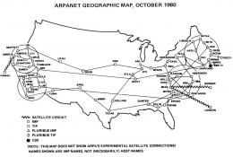Peta Jaringan ARPANET sampai bulan Oktober 1980 - Ilustrasi: manchester.ac.uk