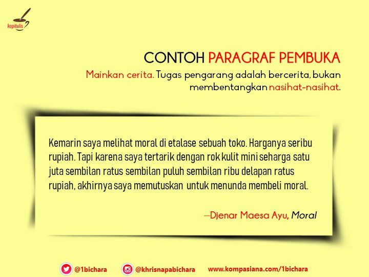 Resep Meracik Paragraf Pembuka Cerita Halaman All