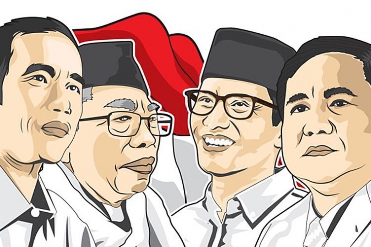 Ilustrasi pasangan calon presiden dan wakil presiden 2019.(KOMPAS). Sumber gambar : kompas.com