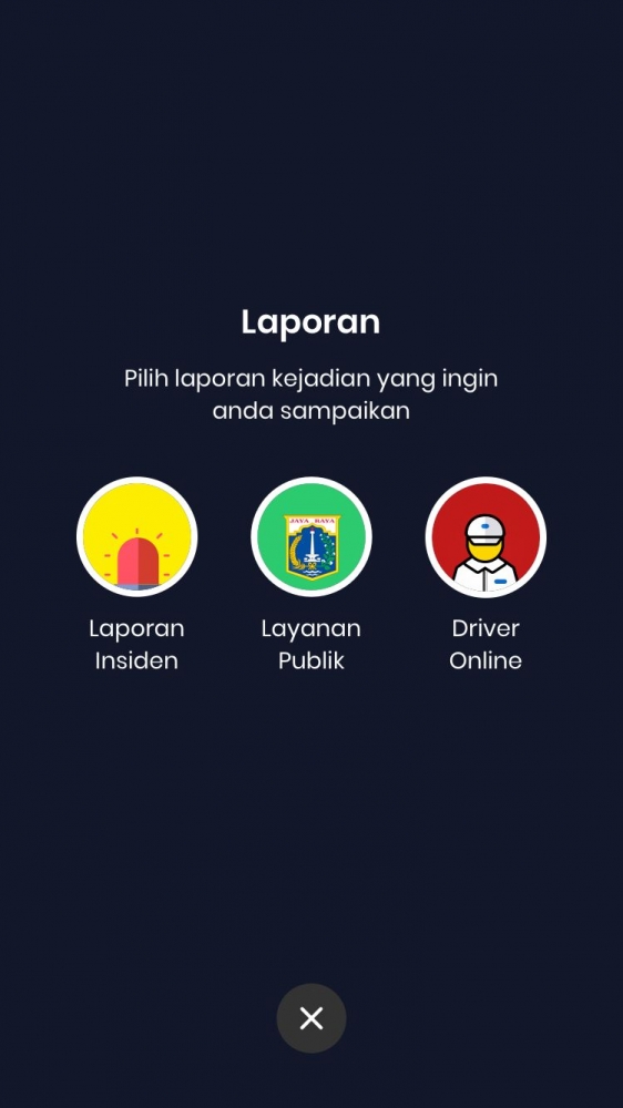 tangkapan layar pada aplikasi Jakarta Aman| Dokumentasi pribadi