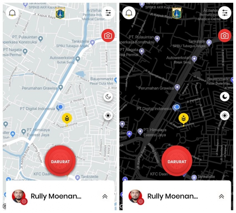 tangkapan layar pada aplikasi Jakarta Aman| Dokumentasi pribadi
