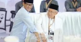 Calon Wakil Presiden 02dan 01,Sandiaga Uno - KH Maruf Amin (sumber:rakyatmerdeka. www.rmco.id))