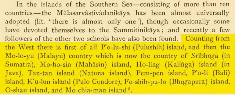 Dicapture dari buku A Record of the Buddhist Religion as Practiced in India and the Malay Archipelago, hlm. 10 (Dokumen Pribadi)