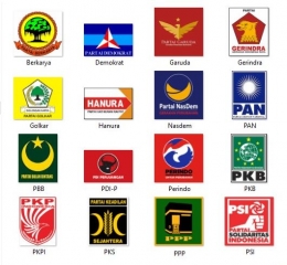 16 dari 20 Partai Politik Peserta Pemilu 2019 (Gambar: lampusatu.com)