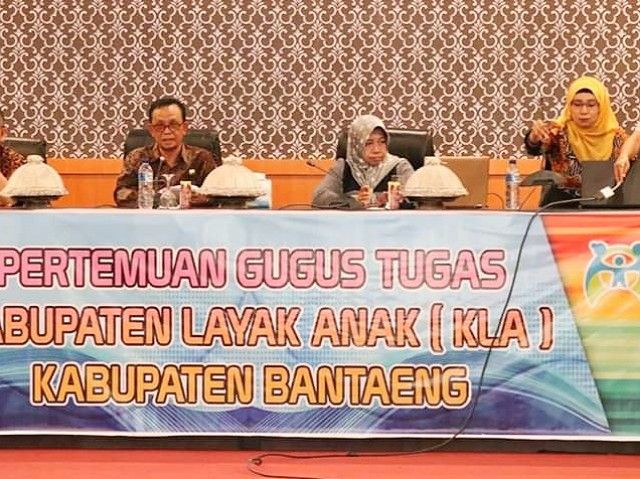 Pertemuan Gugus Tugas KLA Kabupaten Bantaeng di Ruang Pola Kantor Bupati Bantaeng (21/03/2019).