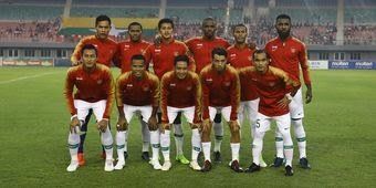 Skuad timnas di laga uji coba melawan Myanmar (25/3). (Bola.kompas.com)