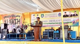 Kepala SMKN 5 Kepahiang, Helmi Johan, M. Pd., menyampaikan pidato