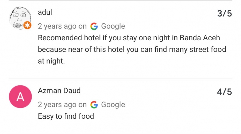 Few reviews from google