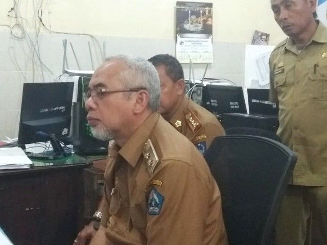 Wabup Bantaeng melaporkan kondisi pelaksanaan INBK 2019 melalui Video Conference (01/04/2019) | dokpri