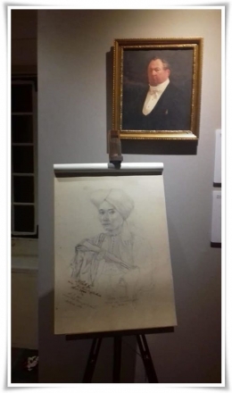 Sketsa pensil Diponegoro dan pelukisnya (Dokpri)