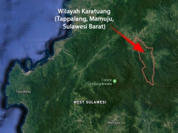 Toponim Karataun yang identik dengan bentuk Karatuan, yang terdapat di wilayah Kalumpang, Mamuju, Sulawesi Barat (Dokpri)