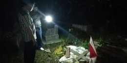 Kayu salib di makam Bethesda Yogya dirusak orang tak dikenal, Sabtu, 6 April 2019. Tempo/Pribadi Wicaksono