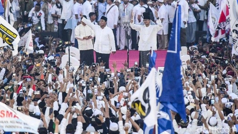 Orasi politik Prabowo dalam acara kampanye akbar di GBK (detik.com).