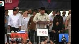 Saat Prabowo tertangkap kamera menggebrak-gebrak podium saat berpidato - Gbr: Indosiar