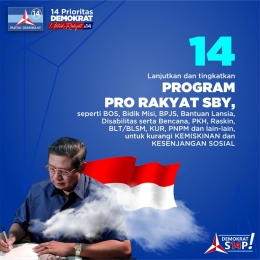 14 Prioritas Demokrat Nomor 14 dengan melanjutkan dan tingkatkan Program Pro Rakyat SBY, diantaranya PNPM | politiktoday.com