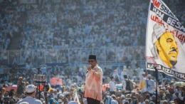 Prabowo Subianto di kampanye akbar di Stadion Utama GBK,  7 April 2019. TEMPO/M Taufan Rengganis