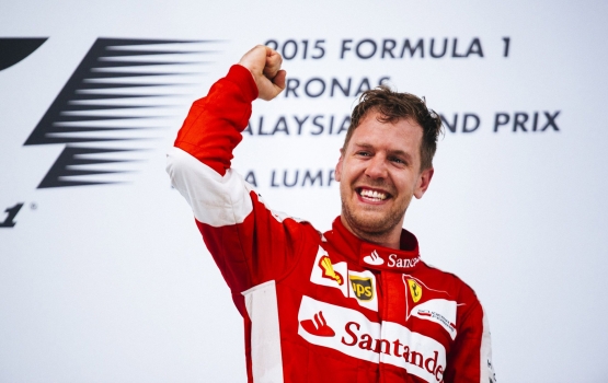 Sebastian Vettel memenangkan balapan GP Malaysia 2015