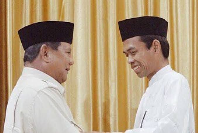 Prabowo dan Ustadz Abdul Somad saat tampil di tvone, UAS resmi menjatuhkan pilihan pada Prabowo-Sandi/dok. Republik.co.id