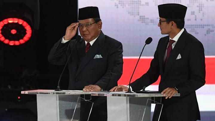 Prabowo saat debat kelima. Foto | Antara
