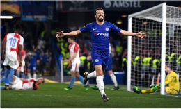 Pedro membuat Chelsea masih bernapas di Liga Eropa (Gambar :Getty Images)