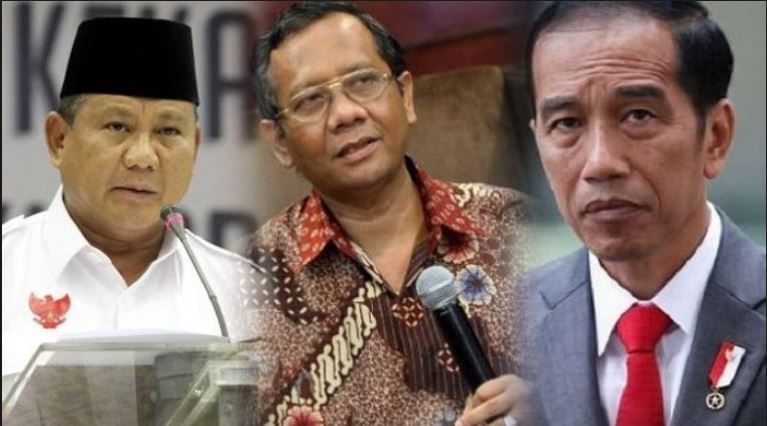 Prabowo, Mahfud, Jokowi I Gambar : Tribun
