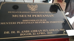 Peresmian Museum Pertanian oleh Menteri Pertanian RI Andi Amran Sulaiman (dokpri)
