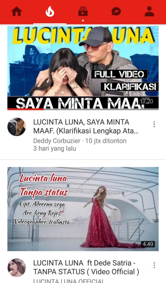 Video klarifikasi Deddy Corbuzier dan MV Lucinta Luna trending 1&2 (25/4). (Screenshots/youtube.com)