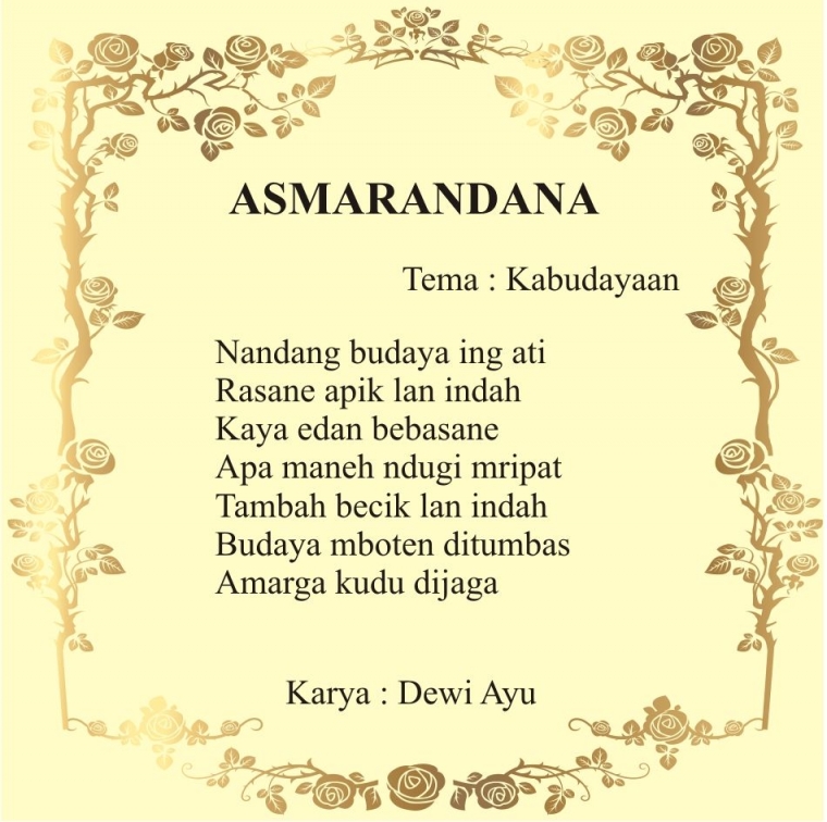 Tembang Macapat Asmarandana Halaman All Kompasiana Com