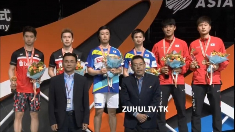 Podium Ganda Putra | twitter @badmintontalk