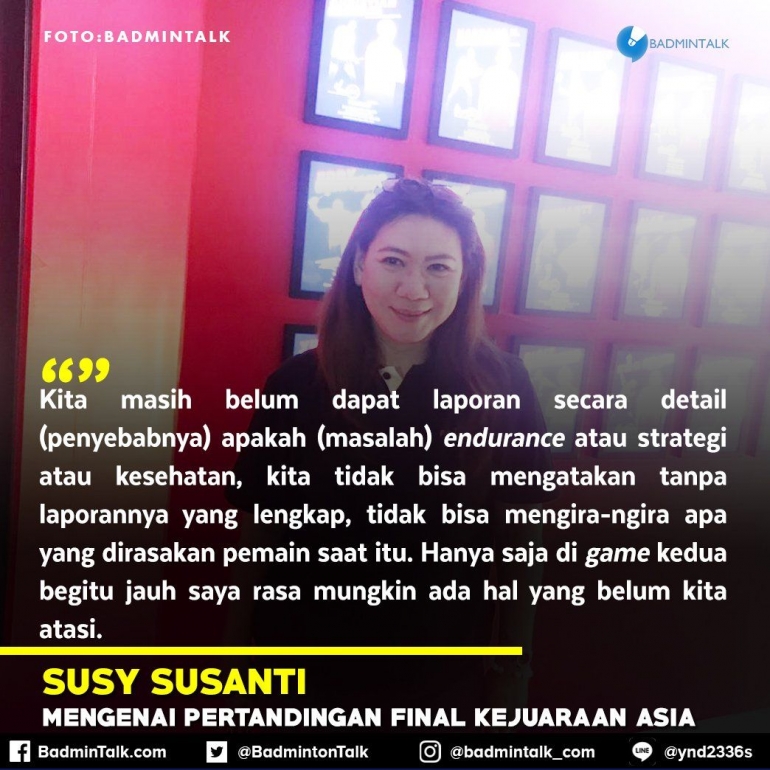Komentar Susi Susanti, Ketum PBSI| twitter @badmintontalk