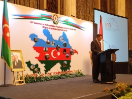 Mr. Ruslan Nasibov as Charge d'Affaires of Azerbaijan Embassy deliver his speech (Source: my documentation)