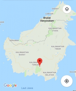 Ilustrasi: Posisi Kota Palangkaraya dalam peta Kalimantan. Sumber: Wikipedia