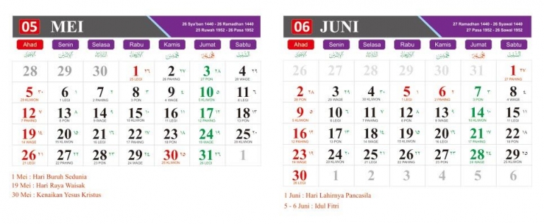 Tanggal 31 Mei 2019, Hari Kejepit. Sumber gambar: vectorpost.blogspot.com