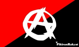 lambang anarko Sindikalisme menurut gambar yang ditemui oleh harian pikiran rakyat