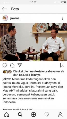 Jokowi Ketemu AHY. Foto: IG