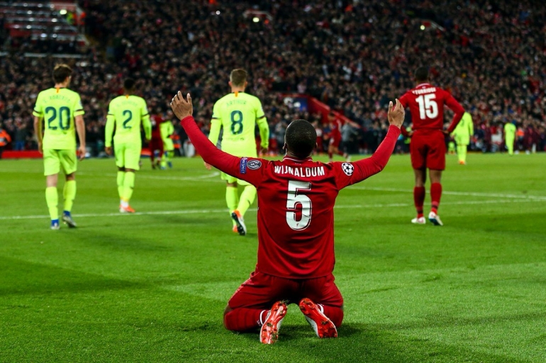 Liverpool lolos ke final usai meraih kemenangan bersejarah atas Barcelona/Foto: Twitter Champions League