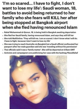 Rahaf Muhammad Alqunun dan drama pelariannya Sumber gambar: ABC News