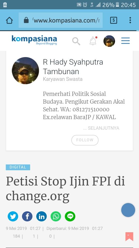 Dokpri. Artikel petisi stop ijin FPI