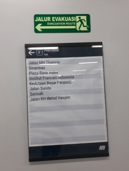 Salah satu papan penunjuk arah di Stasiun MRT, Bundaran HI (Dokpri)