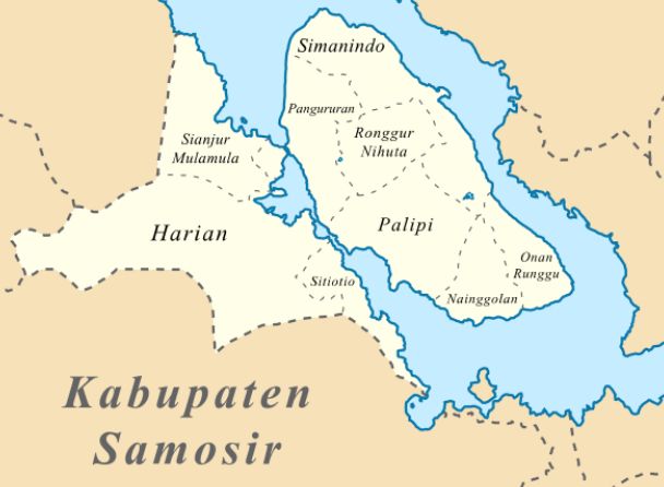 Peta Pulau Samosir (Sumber: wikipedia.org)