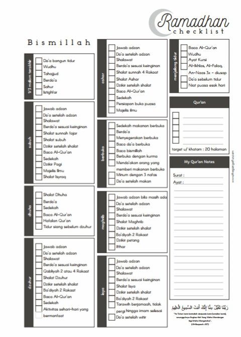Ramadan Checklist Solusi Mendisiplinkan Ibadah Anak Di