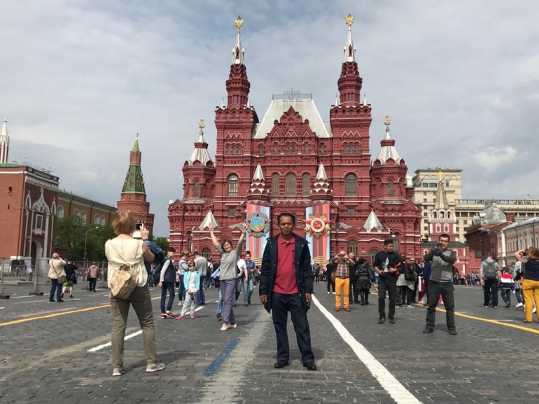 Dokumen pribadi: latar belakang museum sejarah Rusia di Lapangan Merah, Moscow, Jumat, 10 Mei 2019.
